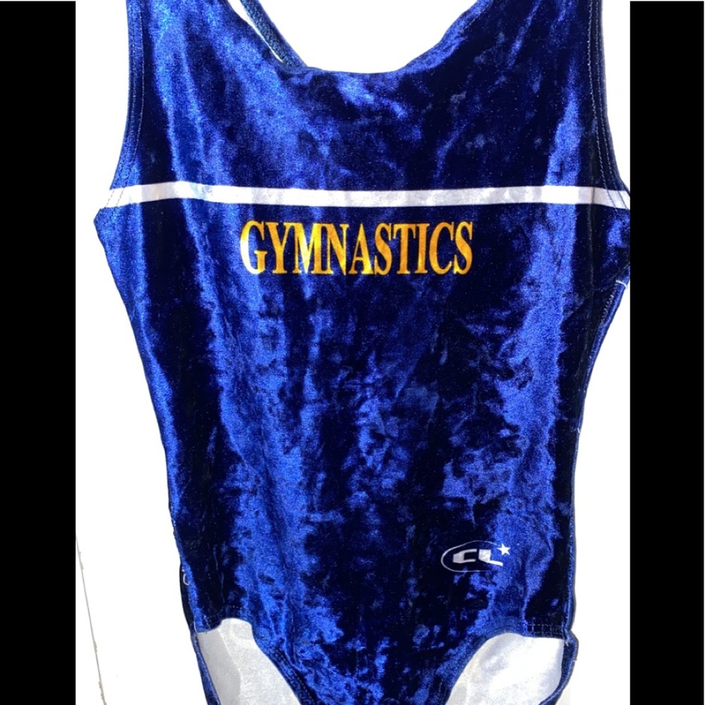 Gymnastics Leotard Olympic Rings Adult M blue gold